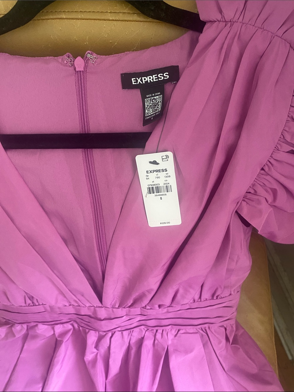 Express Girls' Magenta Puff-Sleeve Party Dress - Picture 7 of 16
